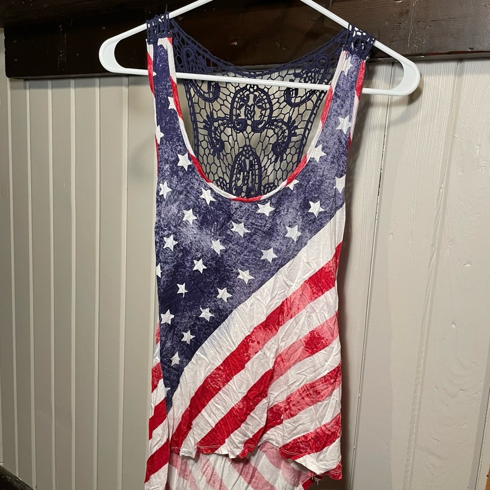 Womens American flag tank top